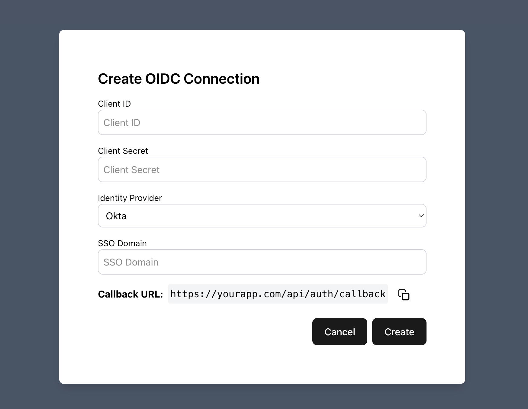 Example of a user setting up an OIDC client