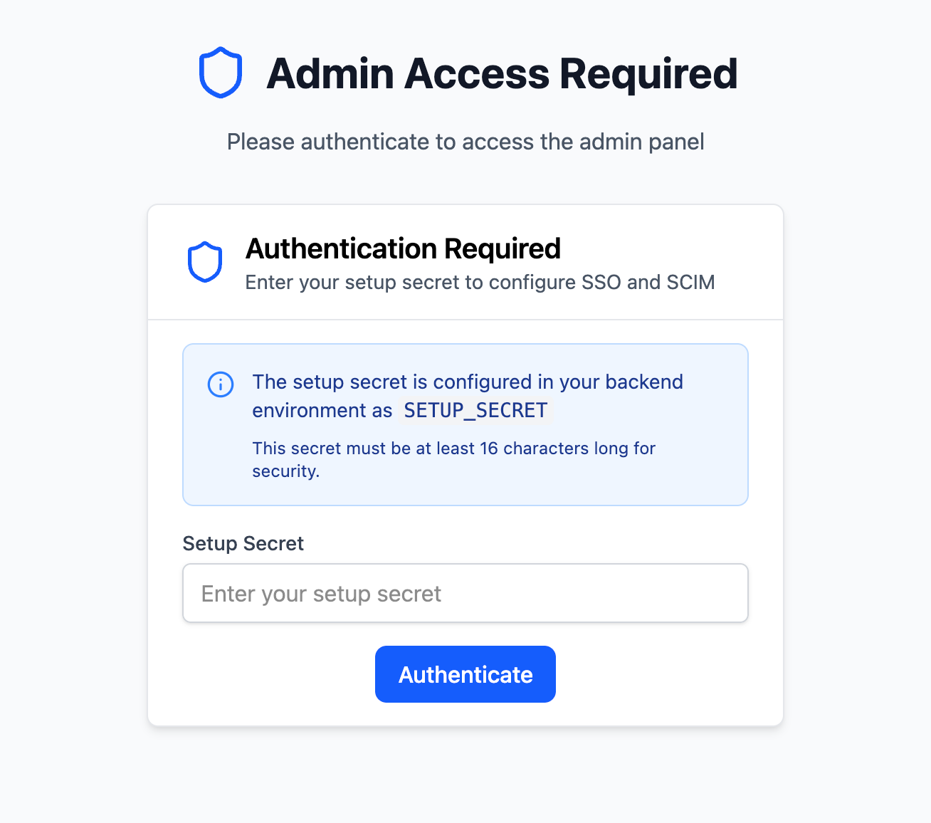 Admin dashboard login